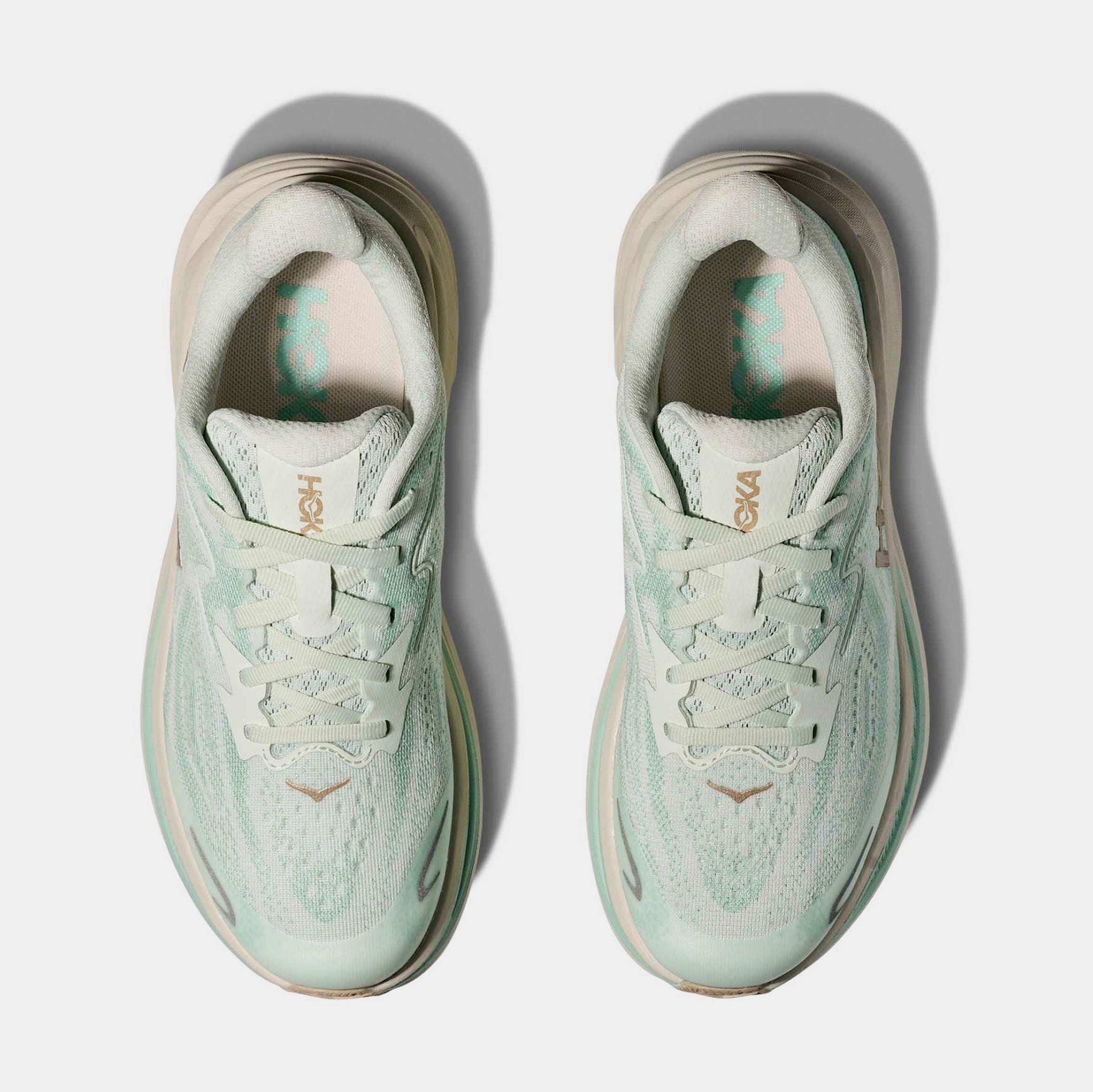 Alternative view of Clifton 10 Grade School Running Shoes (Gold/Truffle Salt/Sea Glass)