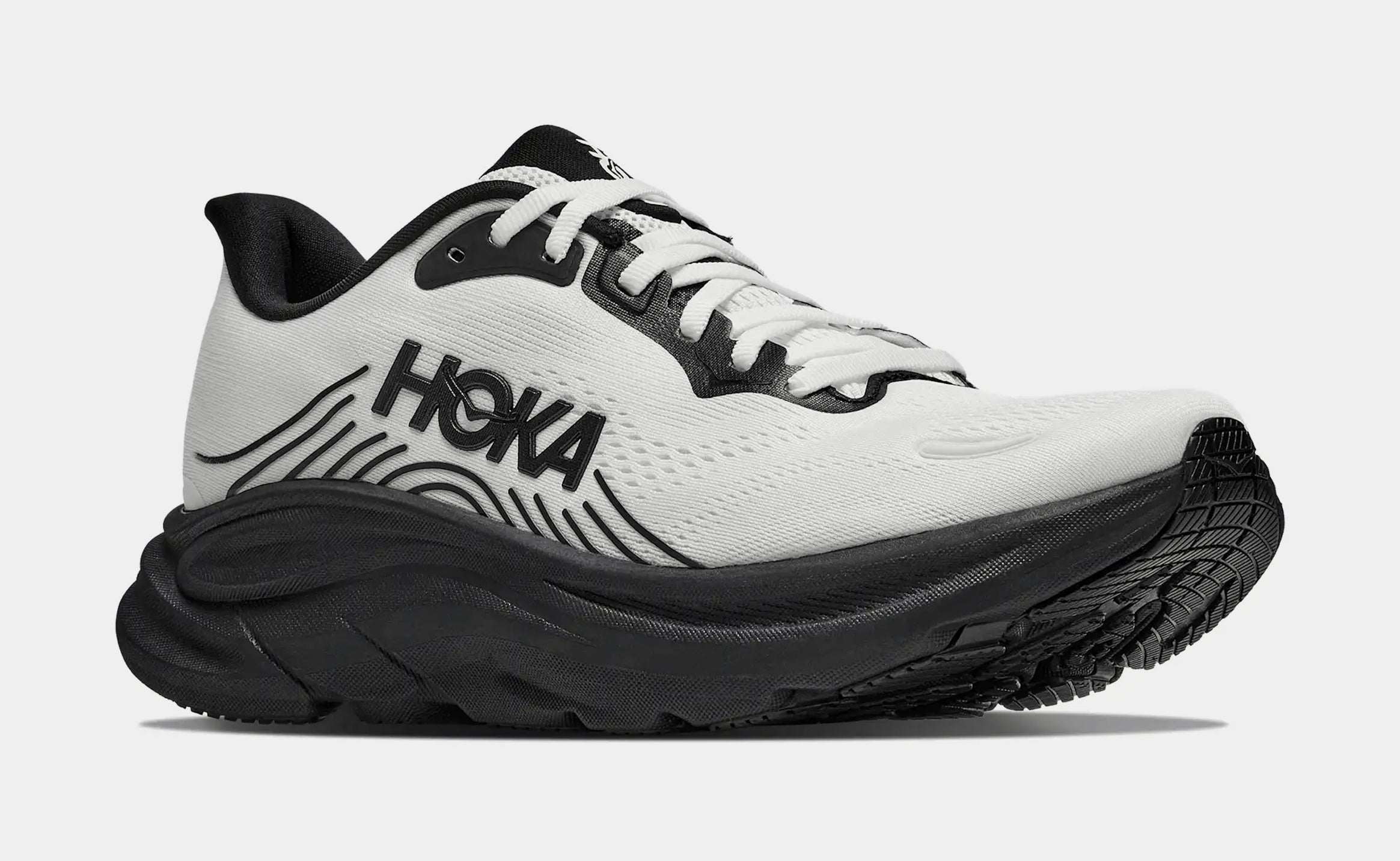 Clifton 11 Mens Running Shoes (White/Black) - Image 3